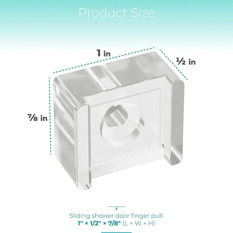 Glass Sliding Shower Door Finger Pull Kit With Clear Acrylic Bumper Stops Fits Most Inner Bypass Doors 1 inch size