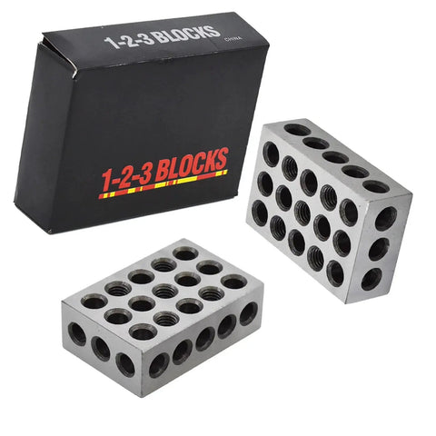 Pro Grade High Precision 1 X 2 X 3 Inch Parallel Block Set With 23 Holes For Milling Machines Built From Hardened Tool Steel HRC 55 62