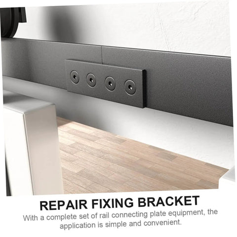 Metal Flat Plate Track Connector For Barn Doors 4 Hole Brace Melding Plate DIY Friendly Install Heavy Duty Track Bracket