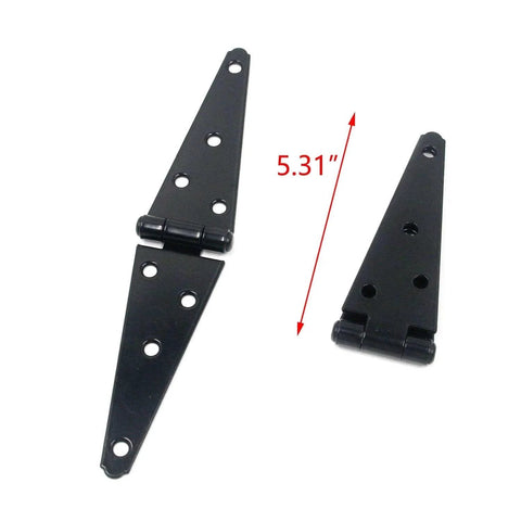 Iron Strap Gate Hinges Five Point Three One Inch Black Pack Of Four With Mounting Screws for Doors Sheds and Gates.