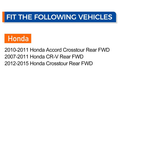 Compatibility chart for Two Pack Rear Wheel Hub Bearing Assembly 512344 FWD Only Fits Honda Accord Crosstour 2010 2011 CRV 2007 2011 Crosstour