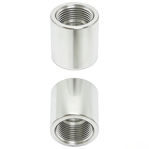 Closmos stainless steel 1/4 in NPT female-to-female coupling, heavy-duty forged pipe fitting, Class 3000, pack of 2