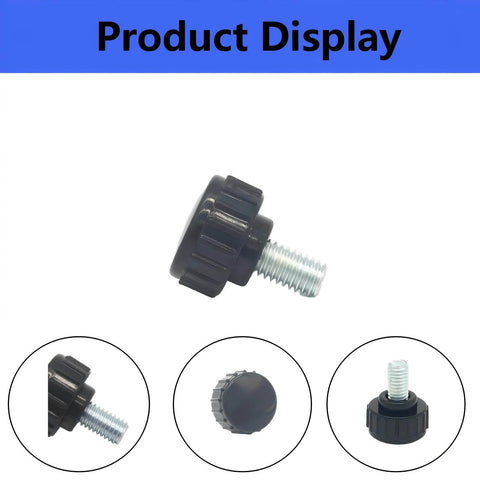 10 Pack M5 Threaded Knurled Thumb Screws Black Round Grip Knobs For Machinery Lathe Setup Carbon Steel With ABS Core
