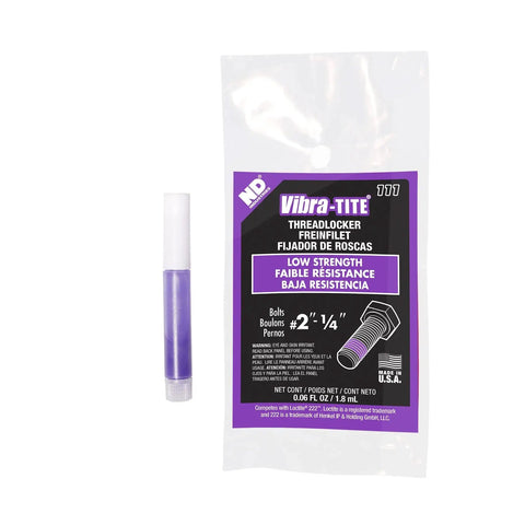 Low Strength Threadlocker for Threads, 2ml Bullet Tube, Purple, Removable Anaerobic Adhesive That Locks, Seals, and Prevents Loosening Under Vibration