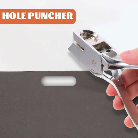 Go To Portable Manual Oval Hole Puncher For Home And Office Use Single Hole Punch With 8 Sheet Capacity In Silver Metal in action