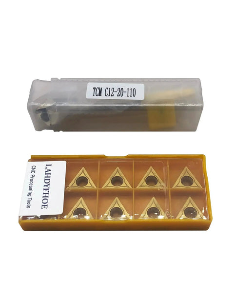 Versatile One Half Inch Shank Chamfering Tool Bit With Turning Tool Holder And Boring Bar Includes Ten TCMT 32 51 Replacement Carbide Inserts For Steel LAHDYFHOE