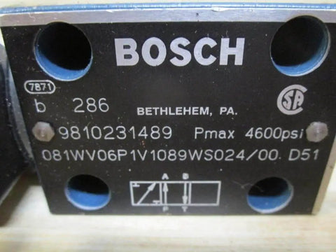 081WV06P1V1089WS024 proportional valve cartridge single unit, high-pressure 4600 PSI control spool assembly label view