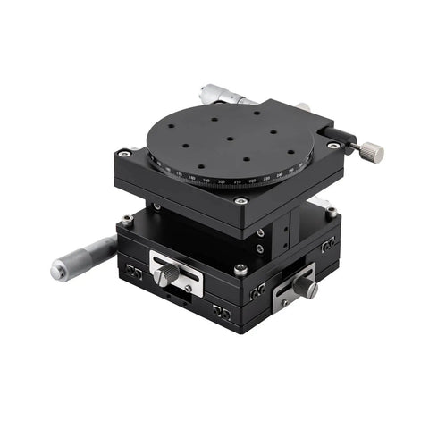 4 Axis 90mm By 90mm Manual Linear Positioning Stage With Sliding Table For Precision Inspection And Equipment Positioning Compact Lightweight Desktop Unit For Easy Standalone Use Or Desk Mounting