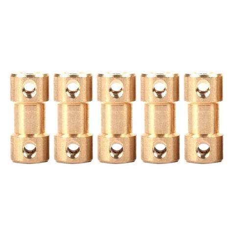 Front view: KANASI shaft couplers, brass sleeve adapters for 2.3–4.0 mm shafts, set of 8.