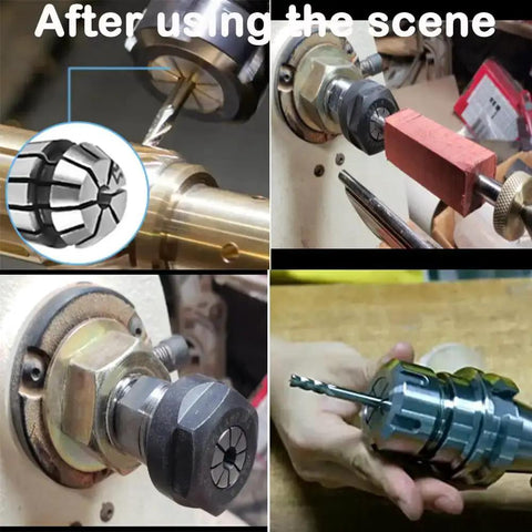 ER16 Spring Collet Chuck 8mm For CNC Milling Lathe Engraving Tool in use, showcasing high precision and quick tool change capabilities.