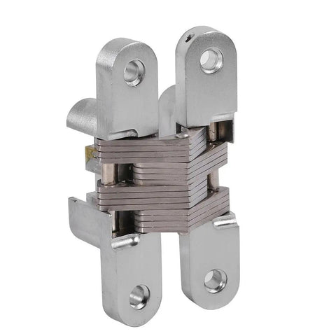 Hidden Hinge Zinc Alloy Concealed Cabinet Hinges For Doors 180 Degree Rotation Invisible Cross Style With 94mm Opening Durable