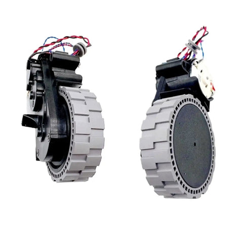 Left And Right Wheel Replacement For Ecovacs T10 T20 X1 X2 Omni Turbo Vacuum Cleaner Parts, heavy-duty rubber wheels, side view