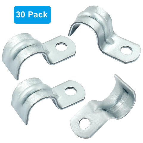 M12 zinc-plated steel pipe strap clamp, one-hole bracket for 1/2 in conduit; set of four