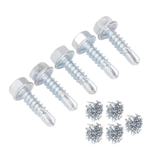 250 Piece M4.2x16mm Self Drilling Screws With External Hex Drive Galvanized Carbon Steel High Hardness For Wood And Metal