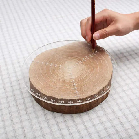 Round Center Finder Compass For Wood Turners Lathe Work Pro Grade Clear Acrylic Circle Layout Tool With Center Hole on wood piece