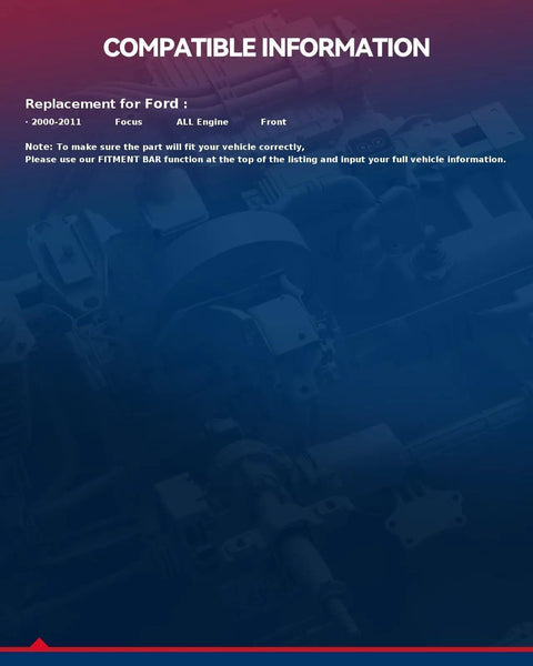 Front Wheel Bearing Pair For Ford Focus 2000 To 2011 Hub Assembly With New CV Shaft Splines Seals Retainers For A Smooth Quiet Ride And Quick Drop In Replacement compatibility information for Ford vehicles 2000-2011