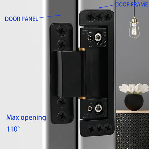 Ultra Thin Hidden Door Hinges 2 Pack Next Level Adjustable Concealed Butt Hinges For Secret Doors 110 Lb Load Bearing