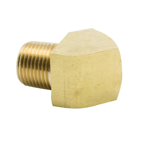 45 Degree Street Elbow One Quarter Inch NPT Male To One Quarter Inch NPT Female Brass Pipe Fitting, side view