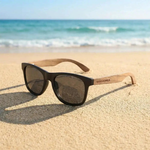 Walnut Wood Polarized Sunnies With Matte Finish Frame And Wooden Temples For Men And Women A Unique Gift For Outdoor Fans