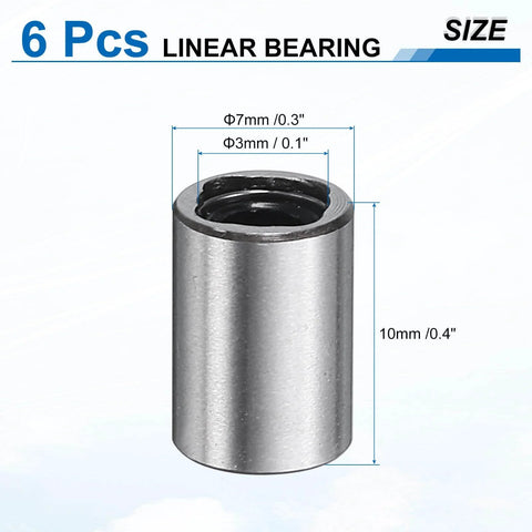 LM3UU Linear Bearing 3mm Bore 7mm OD 10mm Length Dual Rubber Sealed Ball Bearings For CNC Machines And 3D Printers