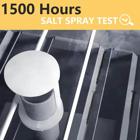 Salt spray test on Deck Screws One And A Half Inch Size Eight Wood Screws 300 PC Set Black Epoxy Coated Anti Rust Exterior Decking Screws