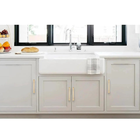 Kitchen cabinetry featuring 5 Pack 5 Inch Center To Center Champagne Bronze Cabinet Pulls With Matching Backplates and Base Plates