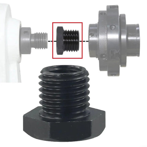 M18X2.5 To 1-8TPI Wood Lathe Chuck Adapter shown in close-up for headstock spindle conversion in CNC machining