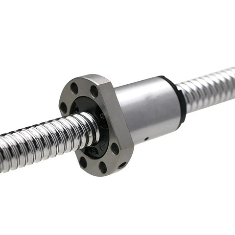 Close-up of 32mm SFS3205 Ballscrew, 1300mm Length, 5mm Lead, end machined for BK25 BF25, showcasing anti-backlash and dust resistance features
