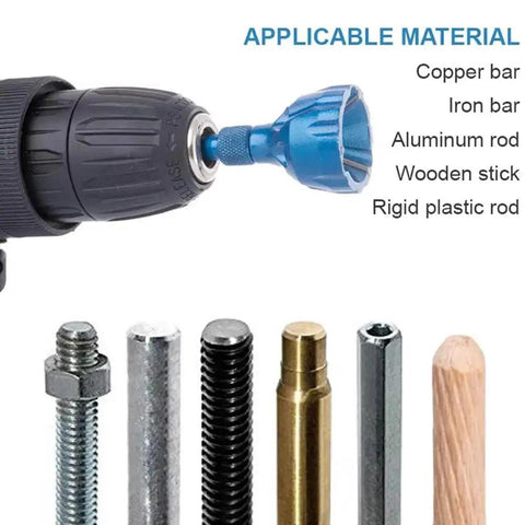 Titanium Coated Countersink Chamfer Tool Set With 90 Degree High Speed Steel Bits for wood, metal, plastic, and PVC deburring.