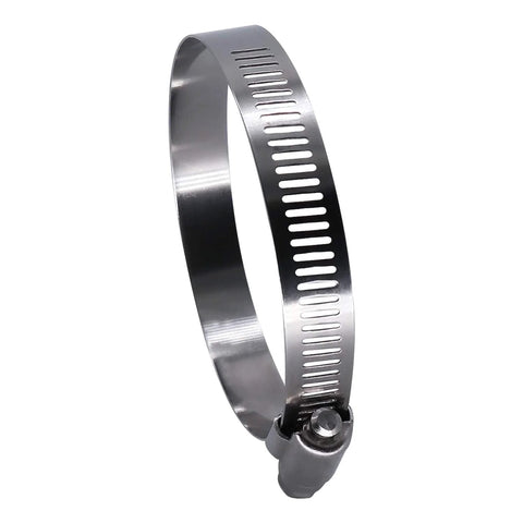RoadFormer 3.5-inch worm-gear hose clamp, side view, stainless steel, 1/2 in band, fits 78–102 mm hoses