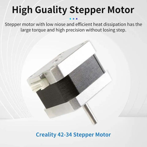 Z Axis Stepper Motor 42-34Z 2 Phase 0.8A 1.8 Degree 0.4 N.M For 3D Printer with exposed wiring and silver housing, side angle view