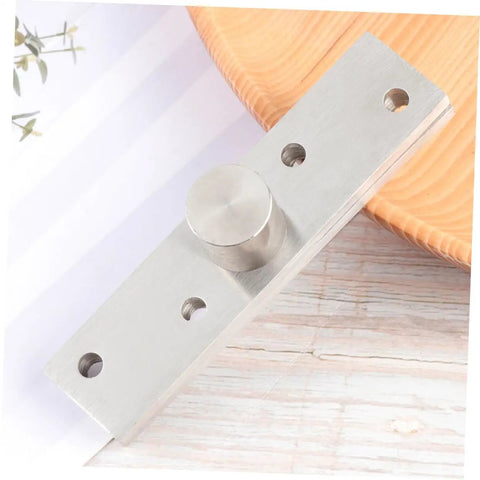 Hidden 360 Degree Door Hinges For Wood Doors And Bookcases That Spin Smoothly With Stainless Steel Pivot Mechanics Heavy Duty And Invisible Mounting For A Slick Clean Look Install 4 Pack By DIYEAH, shown close-up on a wooden surface.