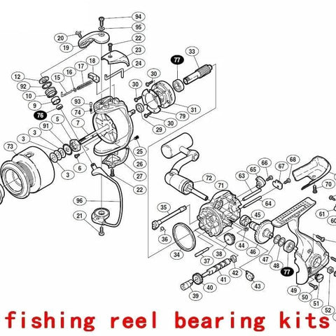 3 Pcs Fishing Reel Bearing Kit For Shimano Ultegra 2500 ARB Arm Rollers Deep Groove Ball Bearings Made From 52100 Chrome Steel