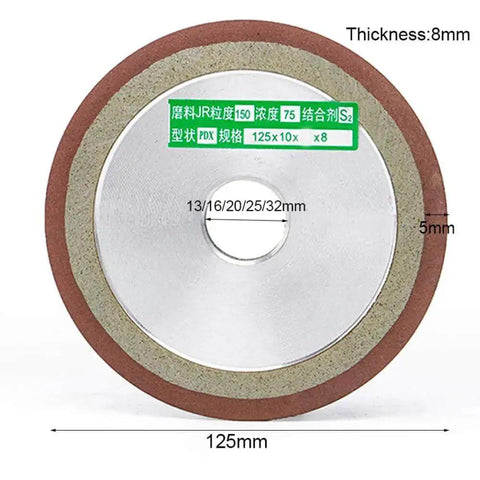 Diamond Grinding Wheel Cutting Disc With Resin Bond, 150x13mm Bore, front view showing dimensions and specifications, 1 piece.
