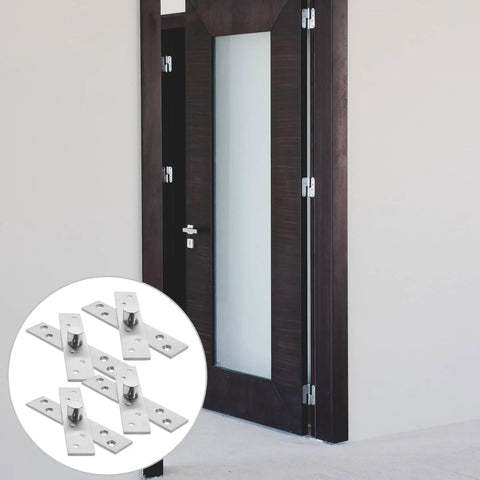 Four Piece 360 Degree Rotating Cabinet Hinge Set For Hidden Doors And Secret Rooms, Central Pivot Hinge, Stainless Steel Core