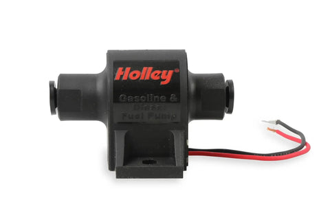 Mighty Mite 12V Electric Fuel Pump, 32 GPH Flow, 4-7 PSI, Solid State Design For Long Life, front view image