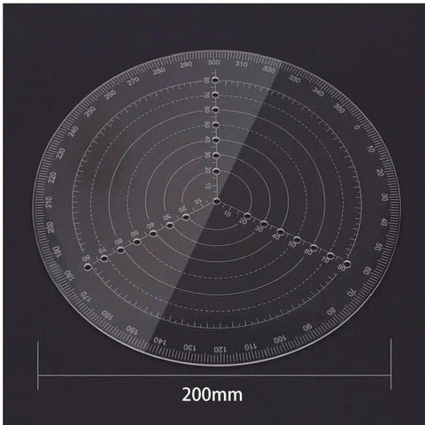 Transparent Acrylic Center Finder for Woodturning With Round Center Locator and Centering Ruler