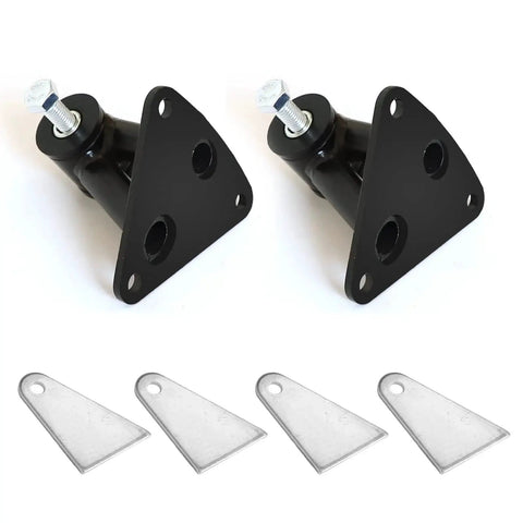 Universal Weld In Engine Motor Mount Kit For Small Block SBC And Big Block BBC V8 Engines Swap Compatible 350 396 454 And 4.3L V6 Pack Of 2 Durable Powder Coated Mounts Replacing 91018040 image showing two black mounts with bolts and frame plates.