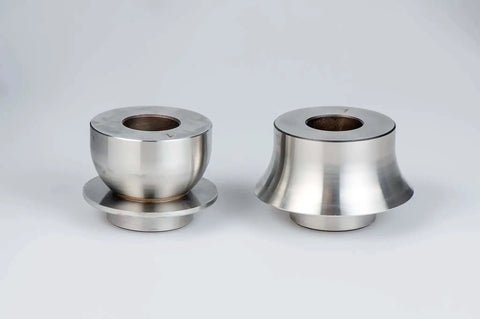 Bead Roller Pro Grade Radius Die Set for Metalworking, 4 Piece Round Over Dies in Cr12 Steel, side view showing die shapes