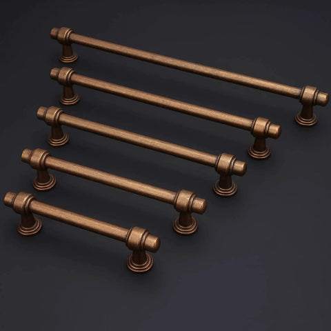 Antique Brass Cabinet Pulls Five Inch Hole Centers Ten Pack Zinc Alloy Vintage Drawer Handles Solid Aged Gold Bronze Kitchen Hardware