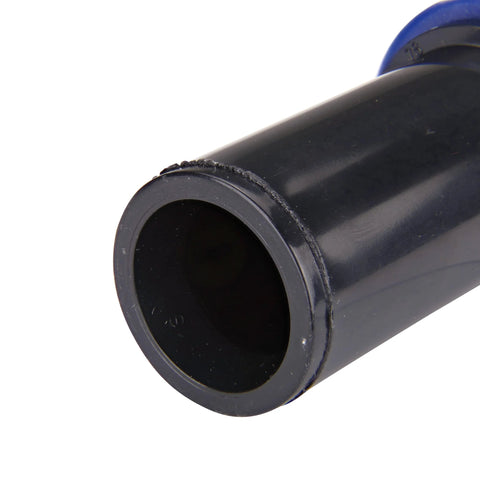 Raindrip compression swivel adaptor, black plastic with washer, connects 5/8 inch tubing to 3/4 inch MHT hose bib.