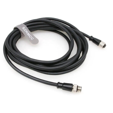 M12 12-Pin Male To Female Sensor Actuator Cable For Cognex In-Sight And DataMan Vision Systems, 15m coiled on white background