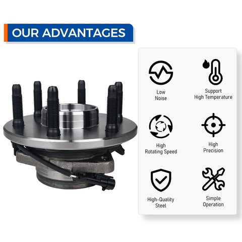 Front Wheel Bearing Hub Assembly For 4WD AWD With ABS Compatible With Cadillac Escalade ESV EXT Chevy Express Suburban 1500