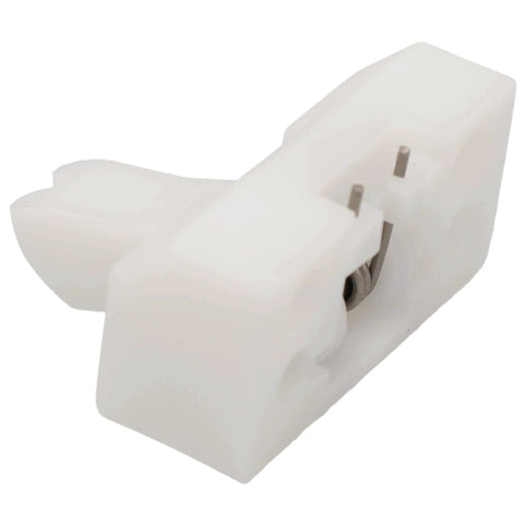 Side view of a white plastic Washer Dryer Door Catch Replacement For AP4107272 1375320 1419077 Durable Secure Closure