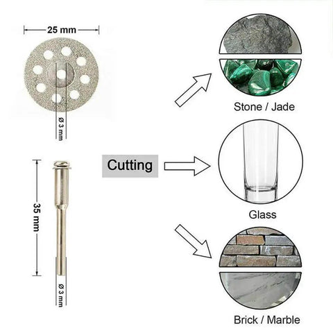 Pro Grade 30 Piece Cutting Wheel Set with HSS Circular Saw Blades Diamond Cutting Discs for Stone, Glass, Brick, Marble.