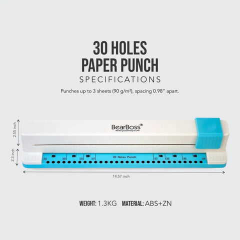 30 Hole Discbound Hole Punch For Custom Planners And Notebooks, Adjustable Puncher For Journaling And Organization, Durable Metal Build
