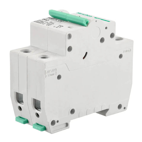 DC Miniature Circuit Breaker 2-Pole 40 Amp Non-Polarized Type B 12V-110V DC MCB with 6kA Breaking Capacity on DIN Rail