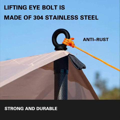 Tough As Nails M8 Lifting Eye Bolts Black Oxide 304 Stainless Steel Shoulder Thread Eye Bolts Pack Of 4 securing a tent rope