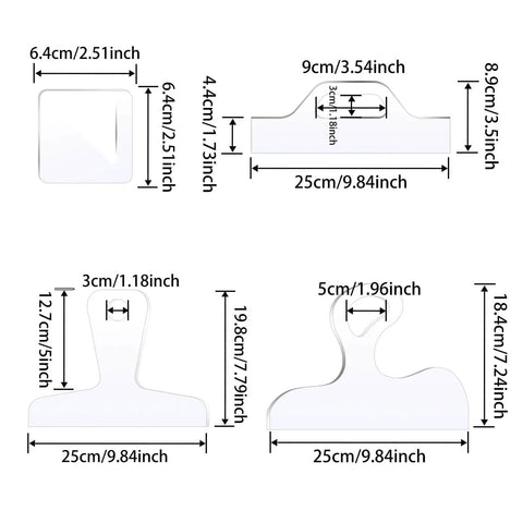 Acrylic Router Templates Set Of 4 Pro Grade Charcuterie Board Handle Templates Clear Cut Board Templates Thick 5mm