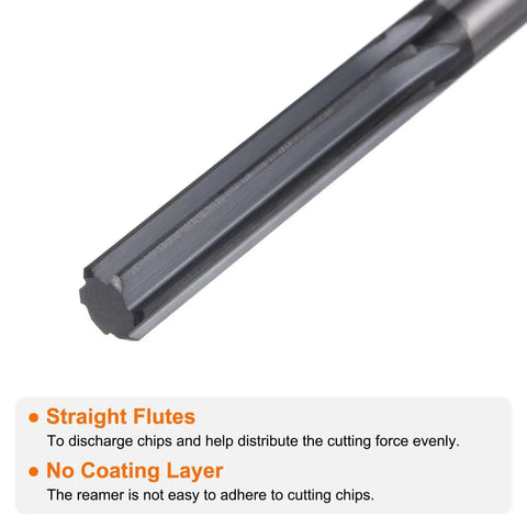 Carbide Chucking Reamer 0.255 Inch Diameter 6.47mm Straight Flute Straight Shank For Metal Lathes CNC Machining Centers